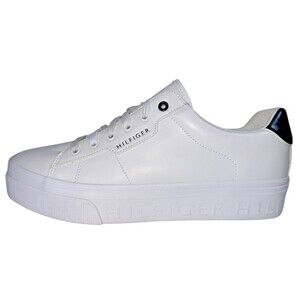 Tommy Hilfiger Womens Size 10 Barli Sneakers White Blue Leather Casual New